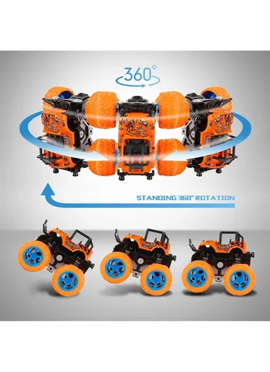 All-Terrain Monster Toy Trucks 4WD Inertia Drive with Shockproof Springs &amp; Durable Rubber Wheels for Kids