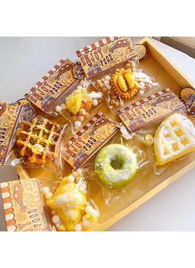 Ultra-Soft TPR Food Toy Stress Relief Anti-Anxiety Fidget Toy - Cheese Croissants