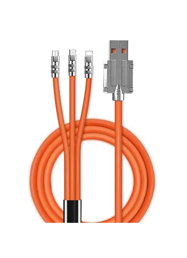 1m 3-in-1 Type-C + iP + Micro Splitter Charging Cable 240W Fast Charger Wire 