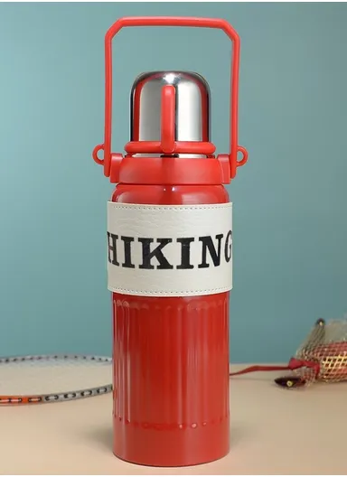 1000ml Large Capacity SS-304 Thermos Vacuum Bottle Portable Handheld Drinking Kettle Outdoor 5191 (D9 x H32)cm - Red