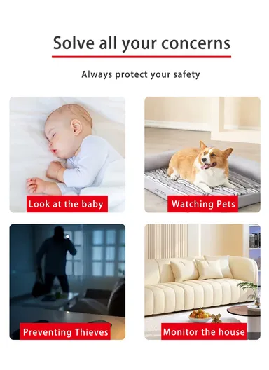 Two-Screen 2.0MP+2.0MP Dual-Lens WiFi IP PTZ Camera, E27 Dual-Eye Camera With Color Night Vision, 2-Way Talk, Motion Tracking (App: V380) (E27A1)