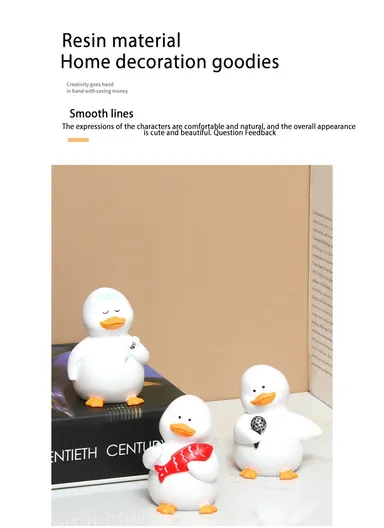Resin Singing Blind Duck Decoration Suitable For Desktop, Bedroom, Car BN-147F (W6.5 x D6 x H8.5)cm