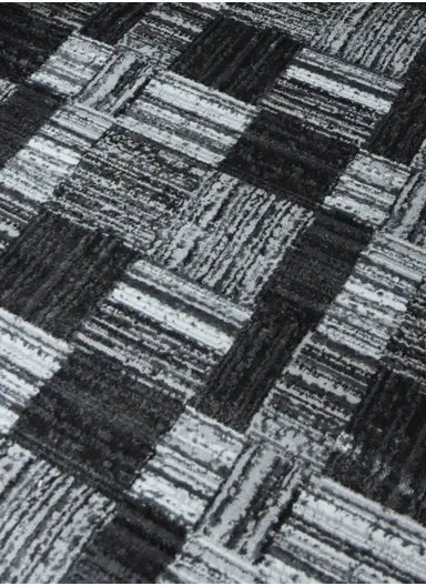 280x200cm Silk Thread Carpet - Black &amp; Grey