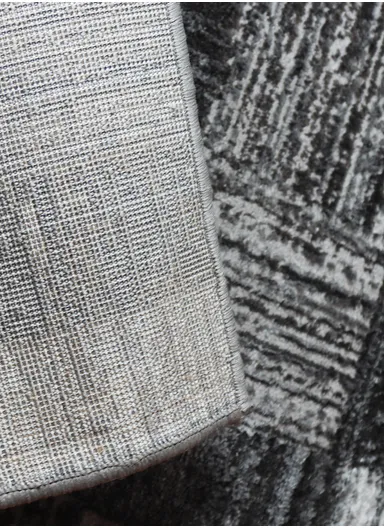 280x200cm Silk Thread Carpet - Black &amp; Grey