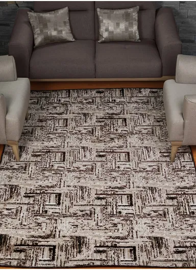 280x200cm Silk Thread Carpet - Beige &amp; Brown