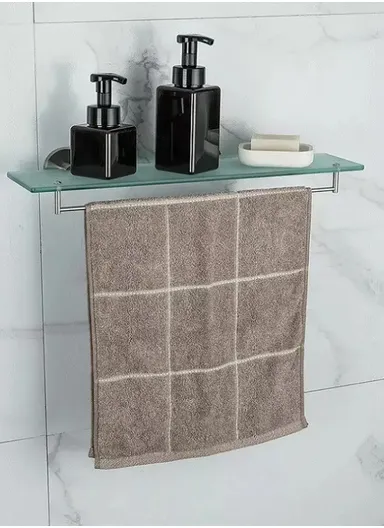 Wall-Mounted Under Mirror Glass Shelf for Bathroom F30107 (W50 x D13)cm