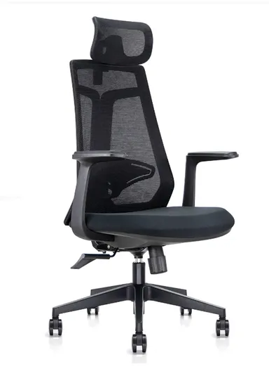 Ergonomic Office Chair, Desk Chair with Tilt Angle Adjustment, Lumbar Support, Position Locking Mechanism, Adjustable Height &amp; Headrest Adjustment 6230A (W67 x D65 x H125-115)cm - Black