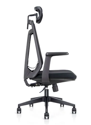 Ergonomic Office Chair, Desk Chair with Tilt Angle Adjustment, Lumbar Support, Position Locking Mechanism, Adjustable Height &amp; Headrest Adjustment 6230A (W67 x D65 x H125-115)cm - Black