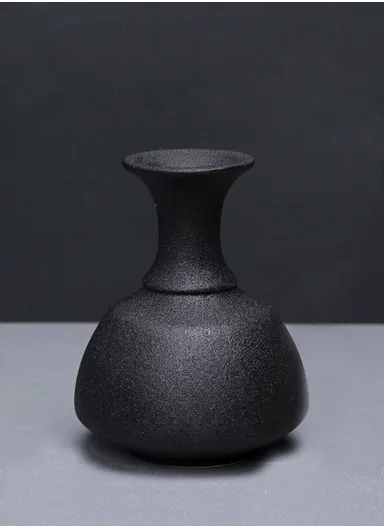 Hight-Quality Ceramic Vase Decorative Design Vase For Living Room, Table Modern Vase (D8.5 x H11)cm - Black