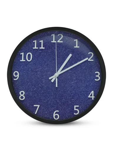 30cm Silent Battery-Operated Wall Clock Stylish Design, Creative &amp; Ideal for Home 667L - Blue &amp; Silver 
