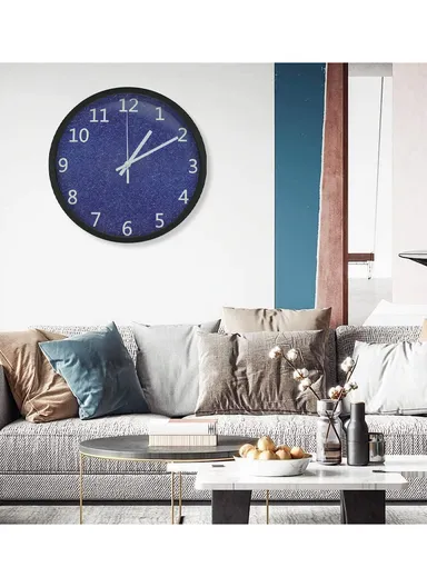 30cm Silent Battery-Operated Wall Clock Stylish Design, Creative &amp; Ideal for Home 667L - Blue &amp; Silver 