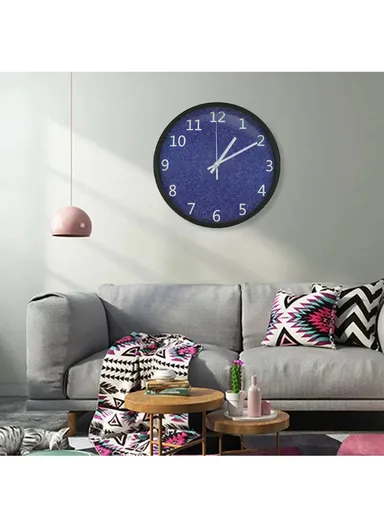 30cm Silent Battery-Operated Wall Clock Stylish Design, Creative &amp; Ideal for Home 667L - Blue &amp; Silver 