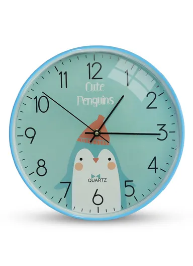 30cm Kid-Friendly Wall Clock Vibrant Cartoon Design, Battery-Operated, Perfect for Children's Rooms and Classrooms 8011DW - Blue