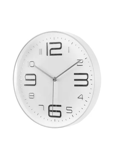 30cm Modern Minimalist Battery-Operated Wall Clock Stylish Design with Durable Plastic Frame 8012Y - White