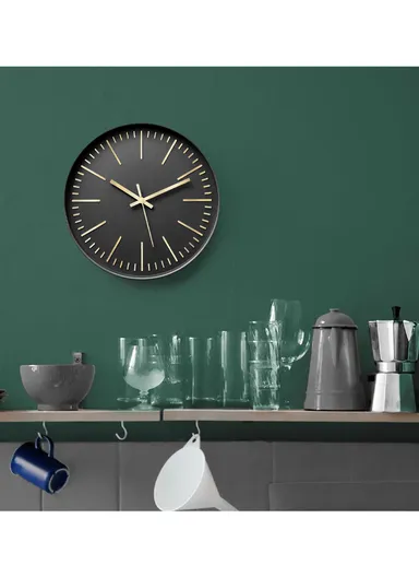 30cm Modern Minimalist Wall Clock Stylish, Battery-Operated 8015B - Black