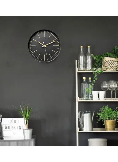 30cm Modern Minimalist Wall Clock Stylish, Battery-Operated 8015B - Black