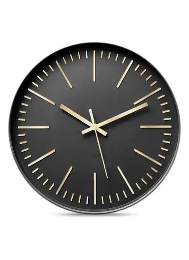 30cm Modern Minimalist Wall Clock Stylish, Battery-Operated 8015B - Black