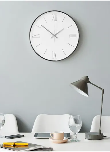 30cm Modern Decorative Wall Clock Stylish, Durable &amp; Battery Efficient 8022Y - Black &amp; White