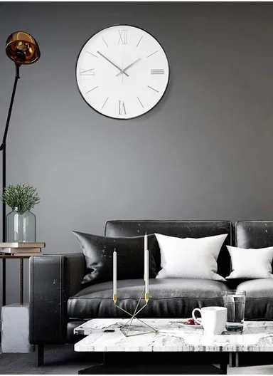 30cm Modern Decorative Wall Clock Stylish, Durable &amp; Battery Efficient 8022Y - Black &amp; White
