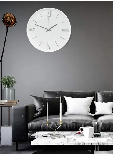30cm Modern Decorative Wall Clock Stylish, Durable &amp; Battery Efficient 8022Y - White