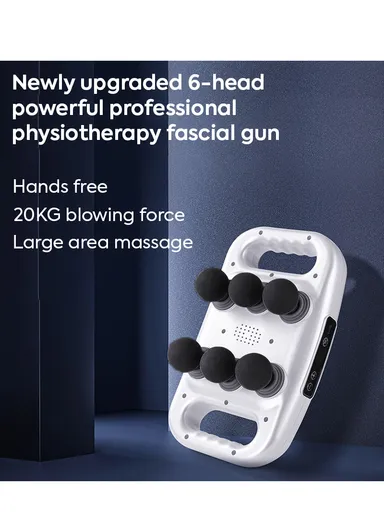 30W Advanced Deep Tissue Muscle Massager with 6 Interchangeable Heads &amp; Adjustable Frequencies