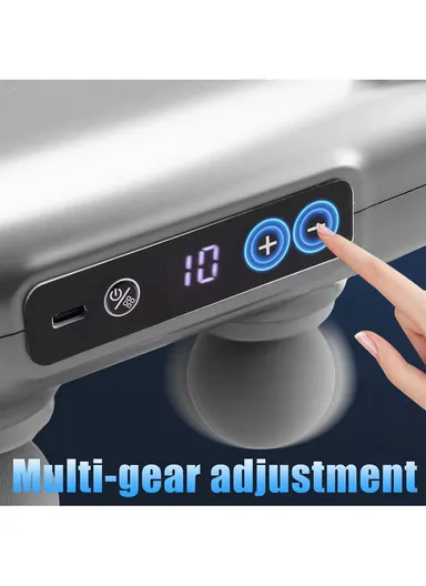 30W Advanced Deep Tissue Muscle Massager with 6 Interchangeable Heads &amp; Adjustable Frequencies