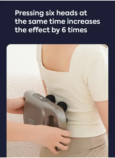 30W Advanced Deep Tissue Muscle Massager with 6 Interchangeable Heads &amp; Adjustable Frequencies