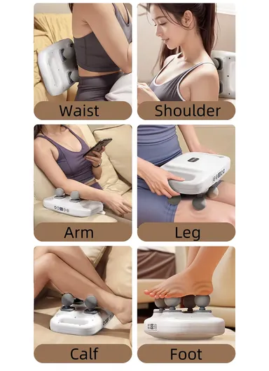 30W Advanced Deep Tissue Muscle Massager with 6 Interchangeable Heads &amp; Adjustable Frequencies