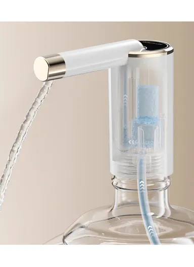 4W Portable Electric Folding Water Pump With Dual-Purpose Design, 360° Rotating Outlet &amp; Charging Cable Ideal For Home, Office &amp; Travel (D16 x H22)cm - Black