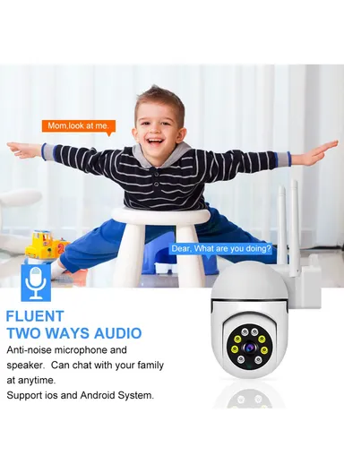 3.0MP 2.5" 1080P Full HD Wifi PTZ Wireless Smart Security Camera with Alarm System &amp; Two-Way Audio (App: V380Pro) E27-3L