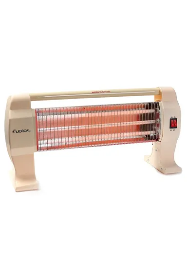 1200W Electric Heater with Two Switch Buttons &amp; 3 Quartz Heating Elements LQH8020-3 (W53 x D13 x H27)cm - Cream