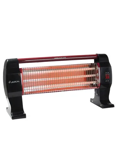 1200W Electric Heater with Two Switch Buttons &amp; 3 Quartz Heating Elements LQH8020-3 (W53 x D13 x H27)cm - Black