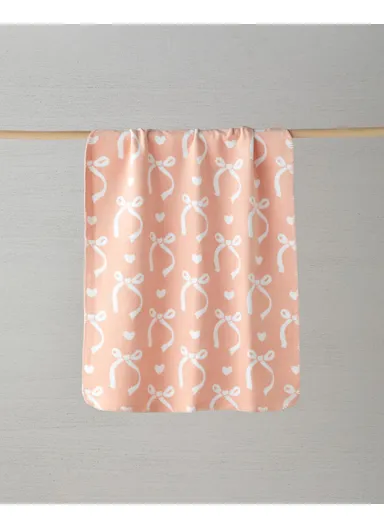 Love Bow Cotton Baby Blanket 100x120 cm Salmon