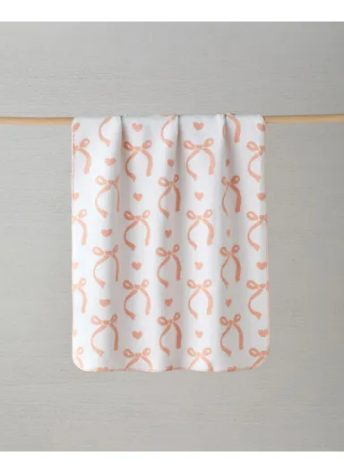 Love Bow Cotton Baby Blanket 100x120 cm Salmon