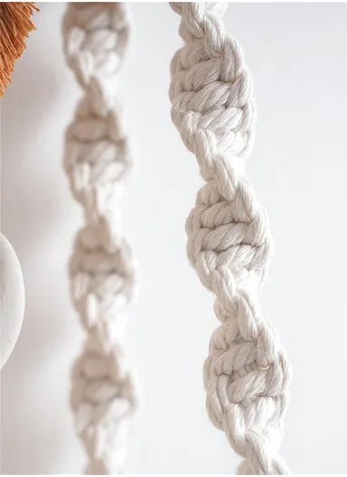 Macrame Woven Tapestry Storage Rack Wall Hanging Shelf Floating Hanging Plant Shelf Storage Organizer Living Room Bedroom Decor WCQ004-2