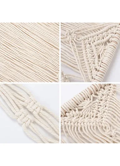 Macrame Wall Hanging Shelf, Wooden Hanging Shelf Organiser Hanger, Rope Wall Hanging Shelf, Plant Hanger, Handmade Boho Woven Home Wall Decor