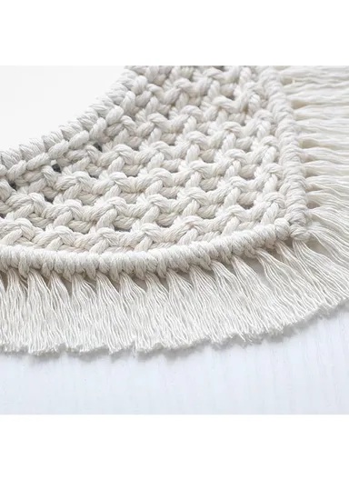 Macrame Wall Mirror, Evil Eye Wall Mounted Mirror Wall Decor Boho Wall Hanging AN017