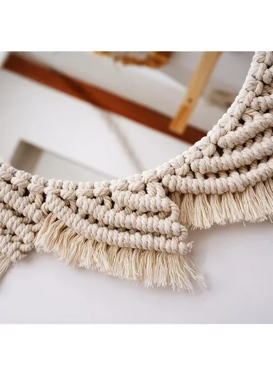 Round Wall Mirrors for Room Decor, Hand Woven Decorative Mirror, Wall Hanging Mirror AN032 (D35 x H40)cm