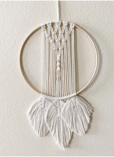 Macrame Accessory for DIY Crafts, Decoration, Tapestry, Wall Hanging, Dream Catcher Handmade Boho Woven Home Wall Decor GT003 (D30 x H67)cm