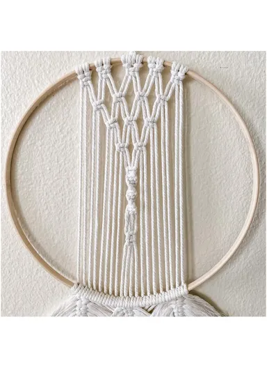 Macrame Accessory for DIY Crafts, Decoration, Tapestry, Wall Hanging, Dream Catcher Handmade Boho Woven Home Wall Decor GT003 (D30 x H67)cm