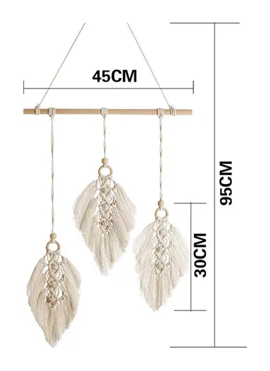 45x95cm Bohemian Handwoven Cotton Rope Tree Leaf Tapestry Living Room Wall Decoration GT004