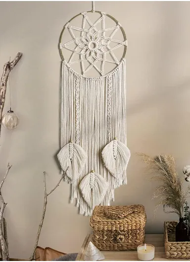 Handcrafted Macrame Dreamcatcher Wall Hanging Bohemian Style Home Decor GT013 (D25 x H95)cm