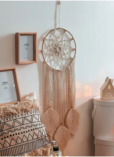 Handcrafted Macrame Dreamcatcher Wall Hanging Bohemian Style Home Decor GT013 (D25 x H95)cm