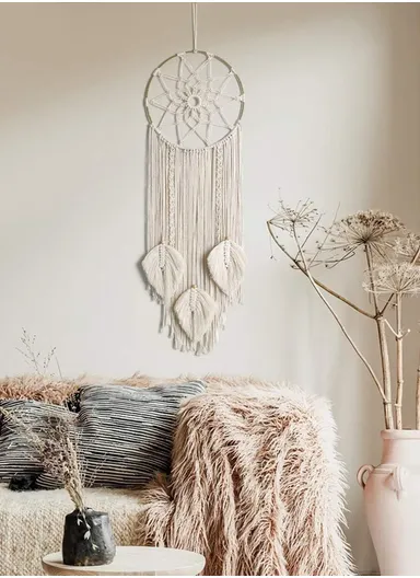 Handcrafted Macrame Dreamcatcher Wall Hanging Bohemian Style Home Decor GT013 (D25 x H95)cm