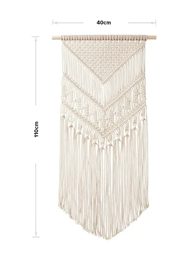 Macrame Wall Hanging, Chic Handmade Cotton Woven Tapestry Craft for Indoor Outdoor Wedding Background Bohemian Home Decoration Door Curtains GT019