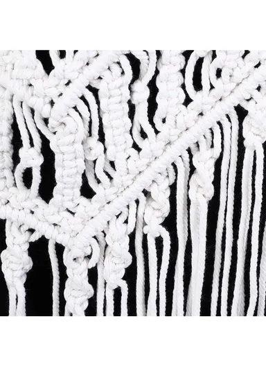 Macrame Wall Hanging, Chic Handmade Cotton Woven Tapestry Craft for Indoor Outdoor Wedding Background Bohemian Home Decoration Door Curtains GT019