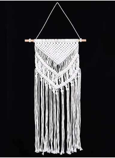 Macrame Wall Hanging, Chic Handmade Cotton Woven Tapestry Craft for Indoor Outdoor Wedding Background Bohemian Home Decoration Door Curtains GT019