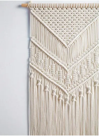 Macrame Wall Hanging, Chic Handmade Cotton Woven Tapestry Craft for Indoor Outdoor Wedding Background Bohemian Home Decoration Door Curtains GT019