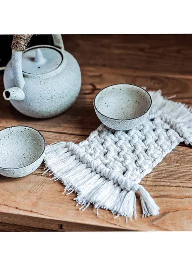 Cotton Placemat Mat Tea Cups Coffee Cups Glasses Waterproof Moisture-Proof Breathable Durable Practical Home Decor GT024