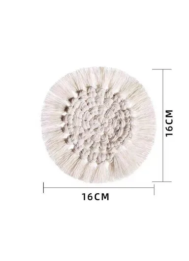 16cm Coaster for Drinks Handmade Macrame Coaster Woven Coasters Thick Table Pad for Mug &amp; Cup, Table Decor, Table Mat GT047